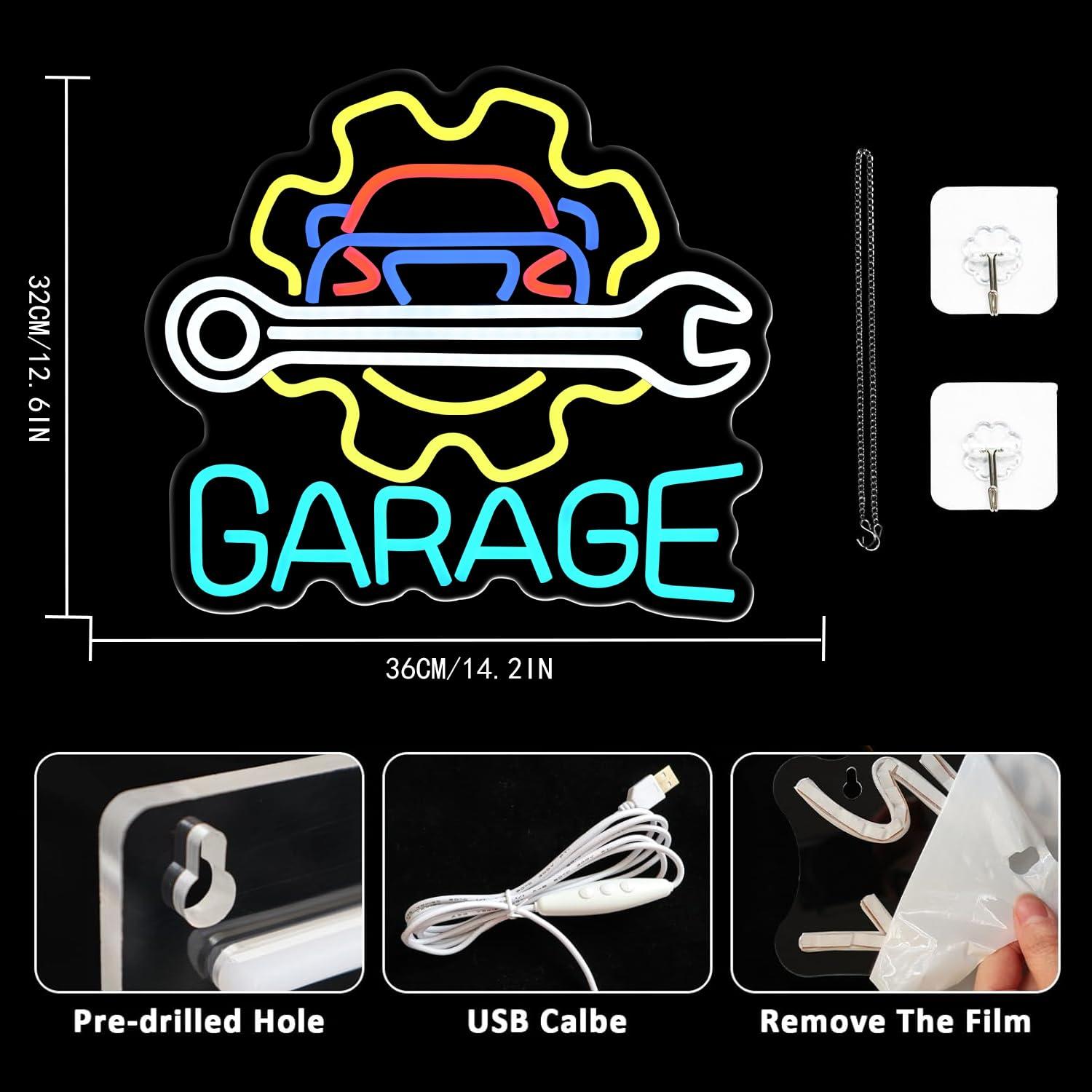 Garage Neon Sign USB Powered L - Auto Repair Shop In review and price