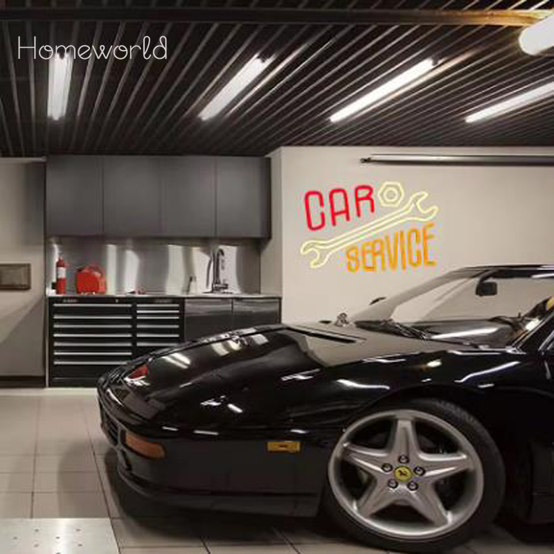 Car Service Neon Sign  Warm Wh - Auto Repair Shop Signs review and price