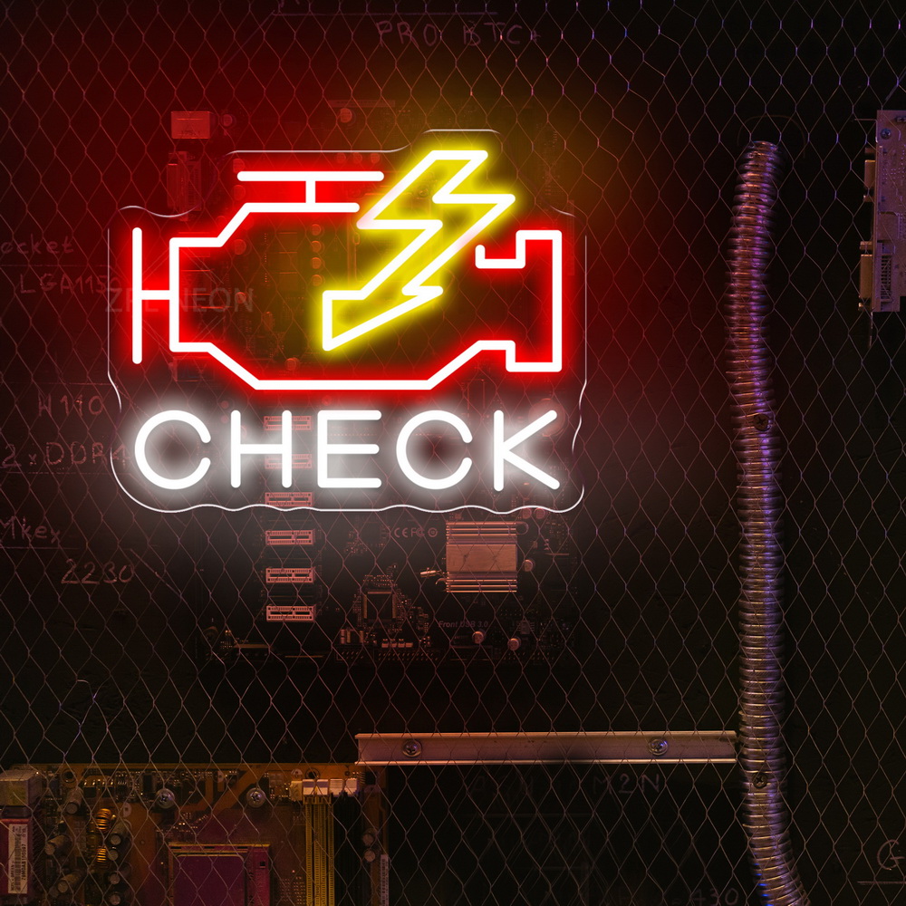 Check Engine Neon Sign Led Lig - Auto Repair Shop Signs review and price