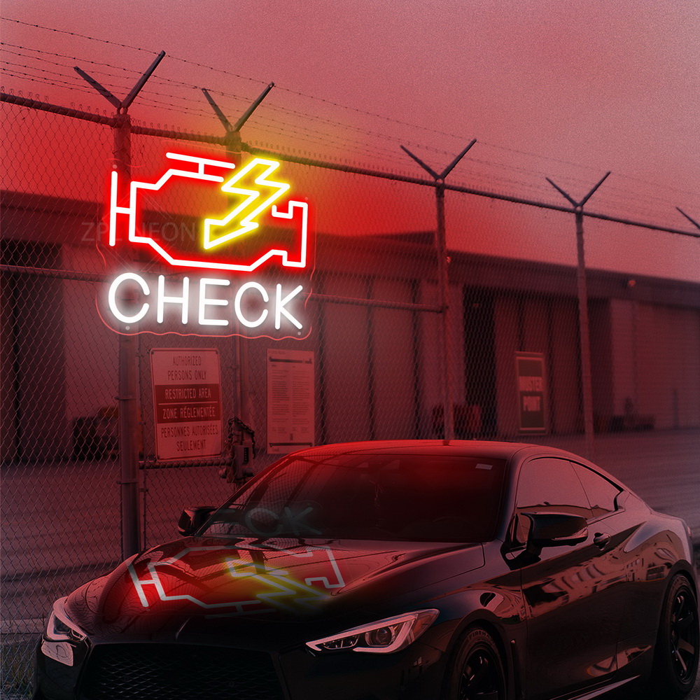 Check Engine Neon Sign Led Lig - Auto Repair Shop Signs review and price