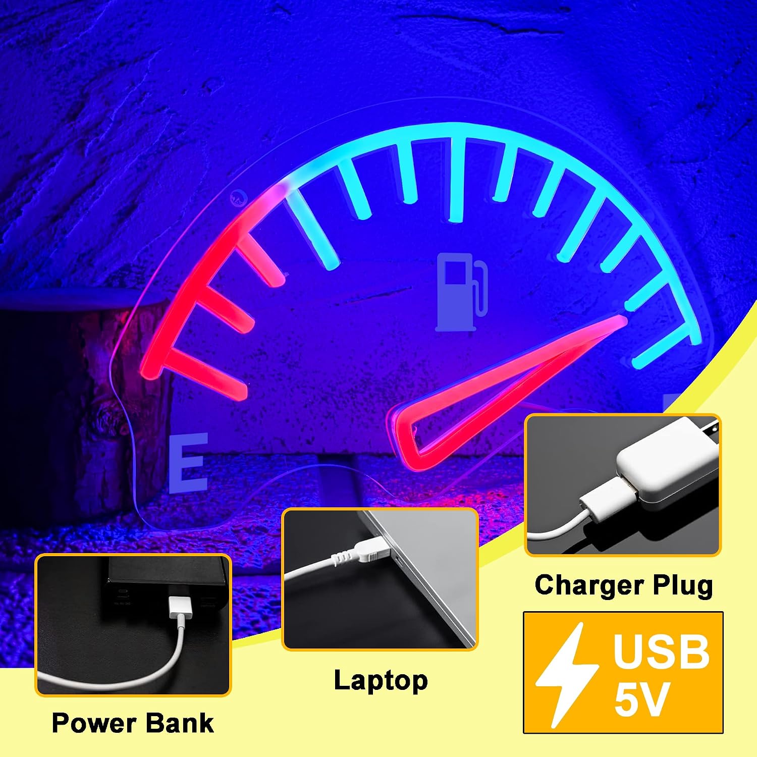 Car Fuel Gauge Meter LED Neon  - Auto Repair Shop Signs review and price
