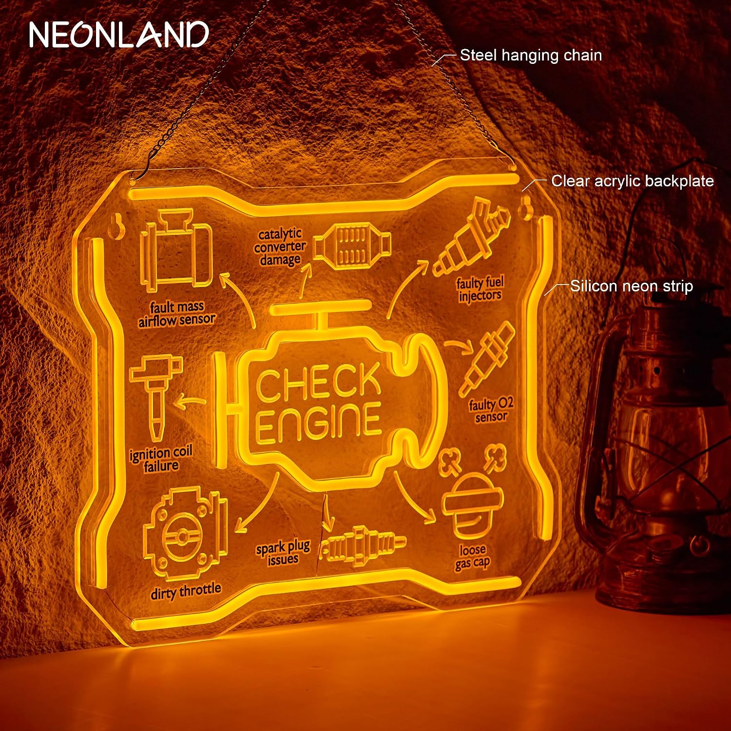 Check Engine Neon Sign USB LED - Auto Repair Shop Signs review and price