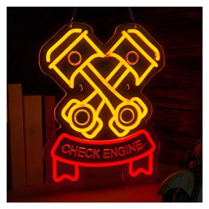 Check Engine Neon Sign For Aut - Auto Repair Shop Signs review and price