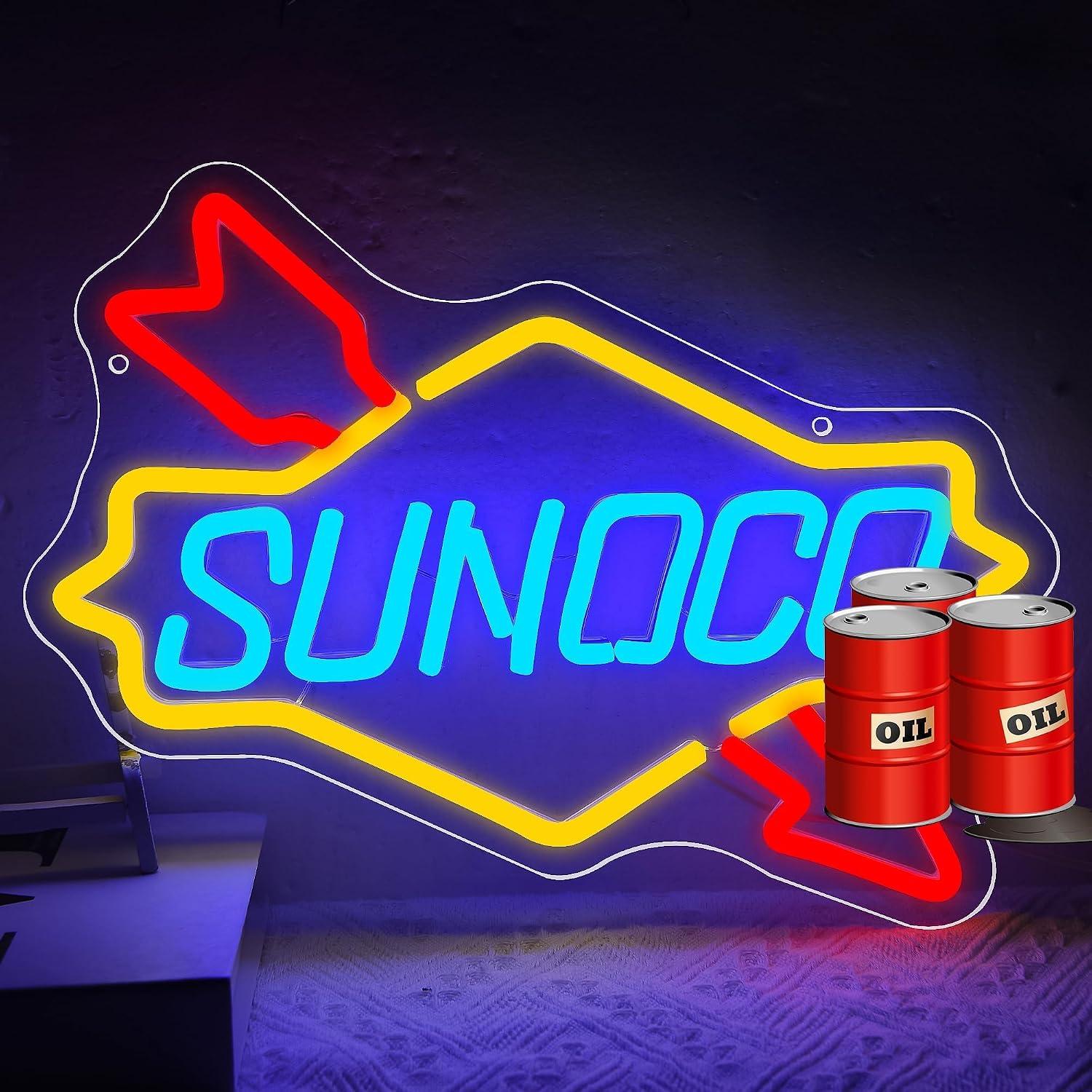 Gas Station Neon Sign Oil USB  - Auto Repair Shop Signs review and price