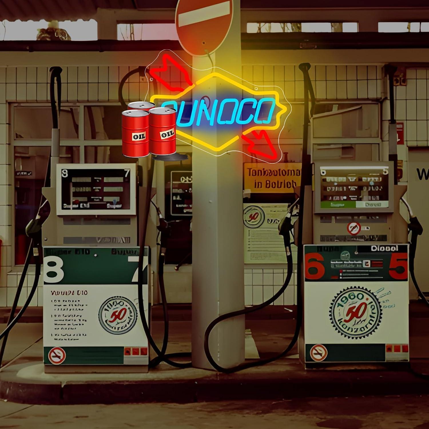 Gas Station Neon Sign Oil USB  - Auto Repair Shop Signs review and price