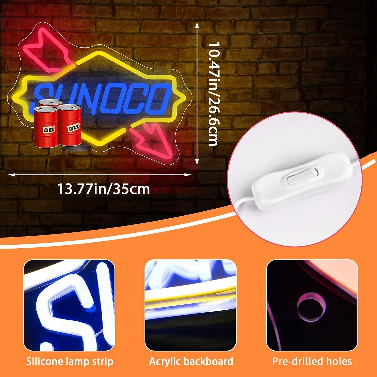 Gas Station Neon Sign Oil USB  - Auto Repair Shop Signs review and price