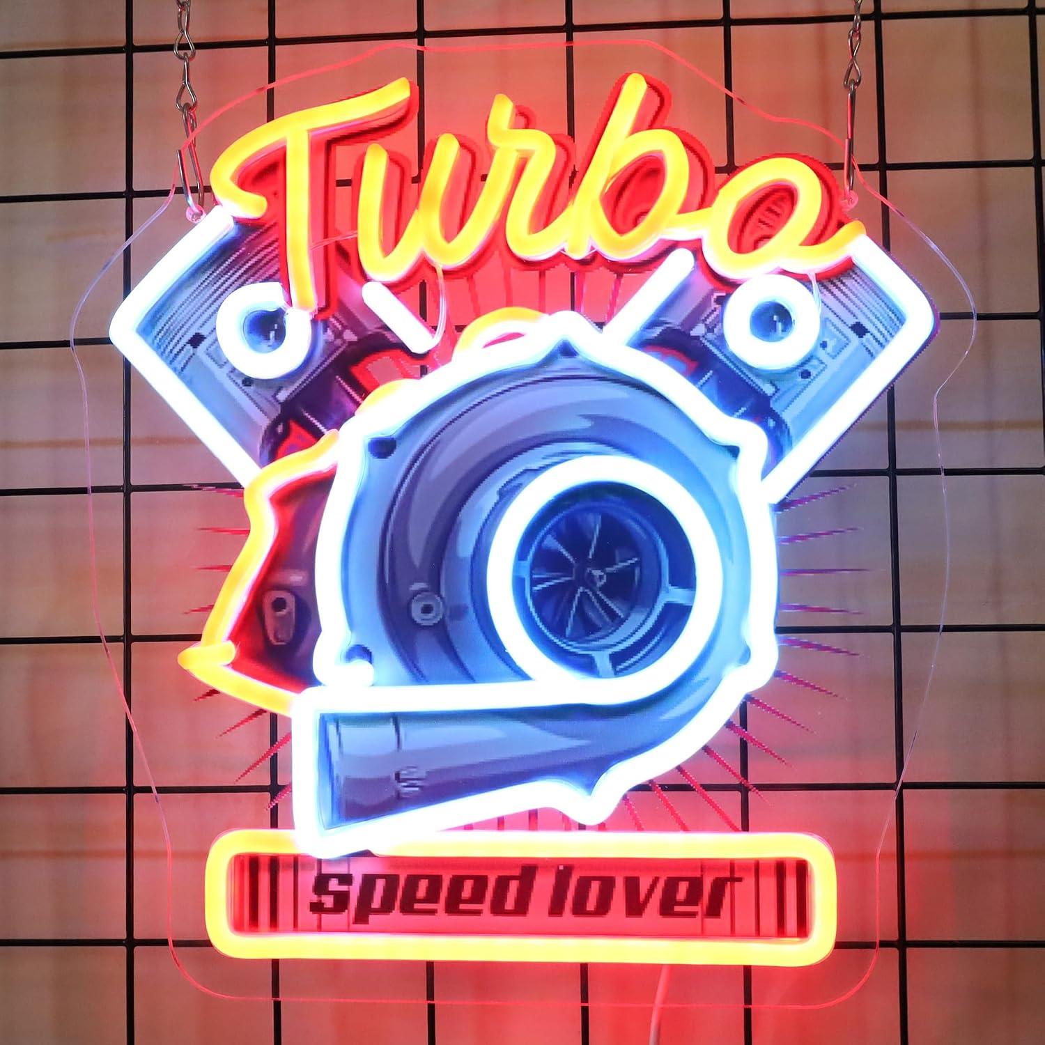 Turbo Engine Neon Sign Dimmabl - Auto Repair Shop Signs review and price